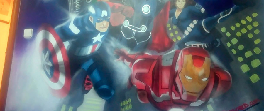 Superhéroes Marvel dormitorio infantil