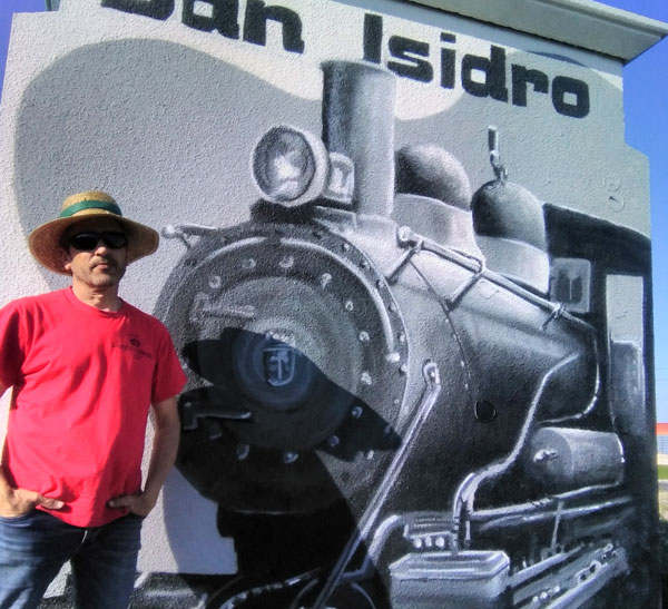 Máquina de tren antigua mural San Isidro